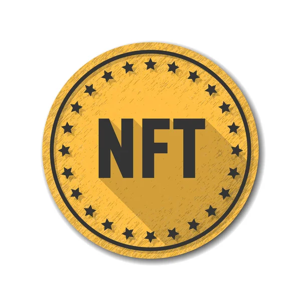 Nft Crypto Currency Token Coin Icon Button Illustration — Stock Vector