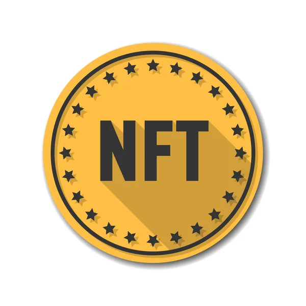 Nft Crypto Currency Token Coin Icon Button Illustration — Stock Vector