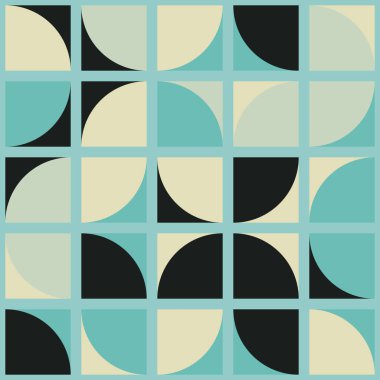 Soyut renk geometrik mozaik desen üretici hesaplama sanatı illüstrasyonu, fayans renk parçalarının taklit edilmesi