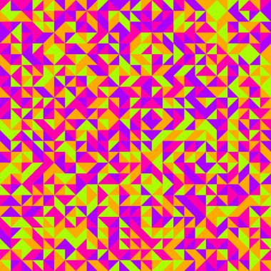 Soyut renk geometrik mozaik desen üretici hesaplama sanatı illüstrasyonu, fayans renk parçalarının taklit edilmesi