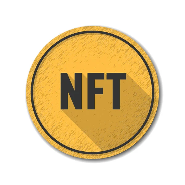 Nft Crypto Currency Token Coin Icon Button Illustration — Stock Vector