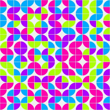 Soyut renk geometrik mozaik desen üretici hesaplama sanatı illüstrasyonu, fayans renk parçalarının taklit edilmesi