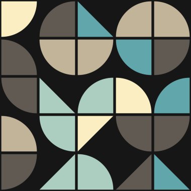 Soyut renk geometrik mozaik desen üretici hesaplama sanatı illüstrasyonu, fayans renk parçalarının taklit edilmesi