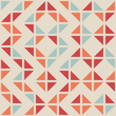 Soyut renk geometrik mozaik desen üretici hesaplama sanatı illüstrasyonu, fayans renk parçalarının taklit edilmesi