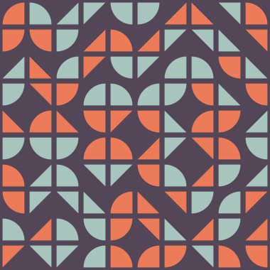 Soyut renk geometrik mozaik desen üretici hesaplama sanatı illüstrasyonu, fayans renk parçalarının taklit edilmesi