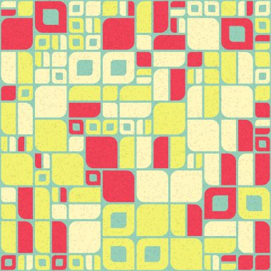 Soyut renk geometrik mozaik desen üretici hesaplama sanatı illüstrasyonu, fayans renk parçalarının taklit edilmesi