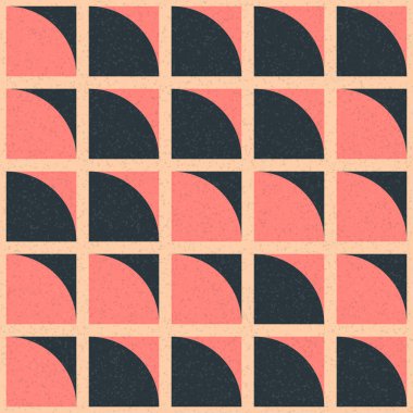 Tekrarlanan elementlerin gösterildiği soyut geometrik desen