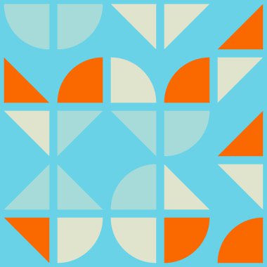 Tekrarlanan elementlerin gösterildiği soyut geometrik desen