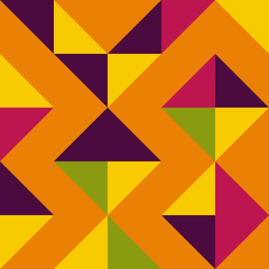 Soyut renk geometrik mozaik desen üretici hesaplama sanatı illüstrasyonu, fayans renk parçalarının taklit edilmesi