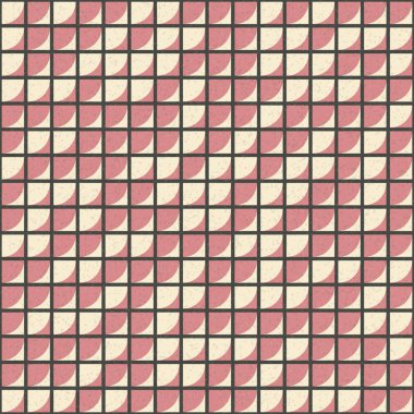 Tekrarlanan elementlerin gösterildiği soyut geometrik desen