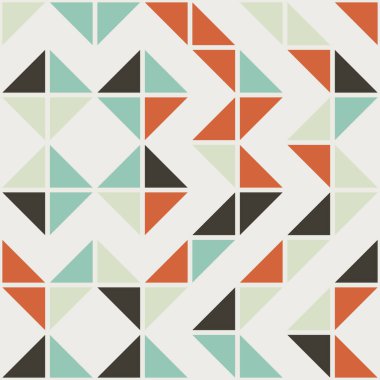 Soyut renk geometrik mozaik desen üretici hesaplama sanatı illüstrasyonu, fayans renk parçalarının taklit edilmesi