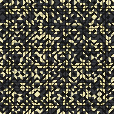 Soyut renk geometrik mozaik desen üretici hesaplama sanatı illüstrasyonu, fayans renk parçalarının taklit edilmesi