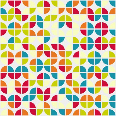 Soyut renk geometrik mozaik desen üretici hesaplama sanatı illüstrasyonu, fayans renk parçalarının taklit edilmesi