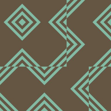 Tekrarlanan elementlerin gösterildiği soyut geometrik desen