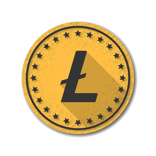 Pièce Litecoin Crypto Monnaie Blockchain Pièce Litecoin Symbole Vectoriel Illustration — Image vectorielle