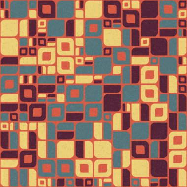 Soyut renk geometrik mozaik desen üretici hesaplama sanatı illüstrasyonu, fayans renk parçalarının taklit edilmesi