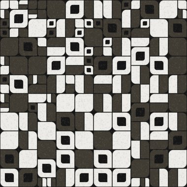 Soyut renk geometrik mozaik desen üretici hesaplama sanatı illüstrasyonu, fayans renk parçalarının taklit edilmesi