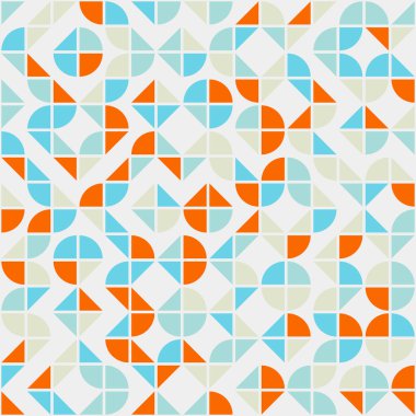 Soyut renk geometrik mozaik desen üretici hesaplama sanatı illüstrasyonu, fayans renk parçalarının taklit edilmesi