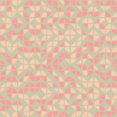 Soyut renk geometrik mozaik desen üretici hesaplama sanatı illüstrasyonu, fayans renk parçalarının taklit edilmesi