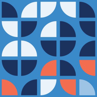 Tekrarlanan elementlerin gösterildiği soyut geometrik desen