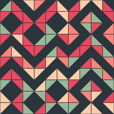 Soyut geometrik dikişsiz desen, üretken hesaplama sanatı çizimi