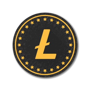 Litecoin parası. Şifreli para zinciri bozuk para Litekoin sembolü illüstrasyonuName