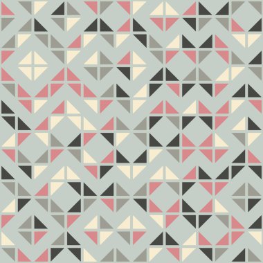 Tekrarlanan elementlerin gösterildiği soyut geometrik desen