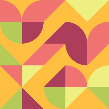 Tekrarlanan elementlerin gösterildiği soyut geometrik desen