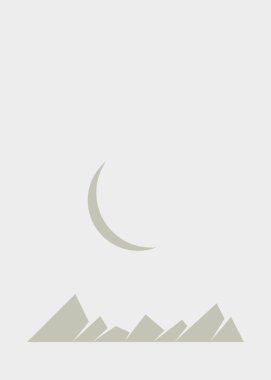 Geometric mountains silhouette, landscape art illustration 