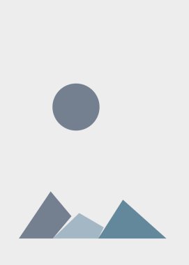 Geometric mountains silhouette, landscape art illustration 