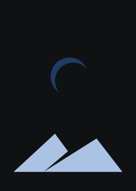 Geometric mountains silhouette, landscape art illustration 