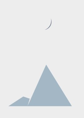 Geometrik Dağlar siluet manzara resmi
