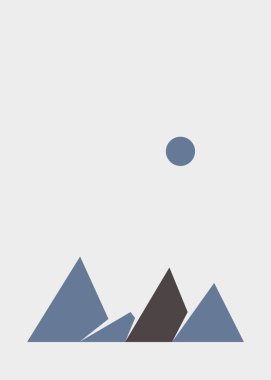 Geometrik Dağlar siluet manzara resmi