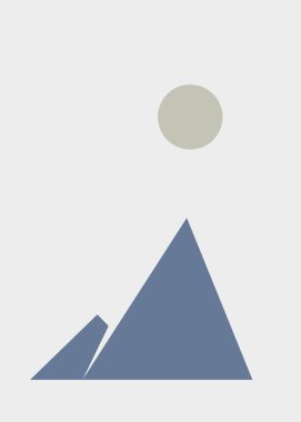 Geometric mountains silhouette, landscape art illustration 