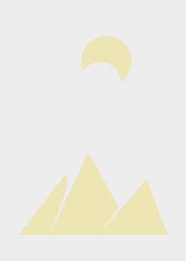 Geometric mountains silhouette, landscape art illustration 