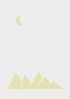 Geometrik Dağlar siluet manzara resmi