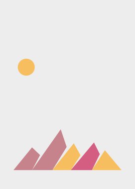 Geometrik Dağlar siluet manzara resmi