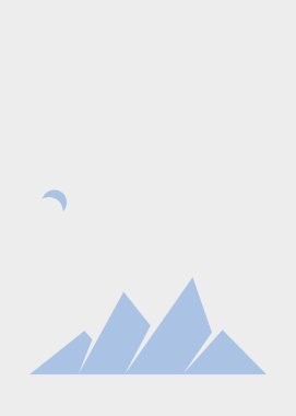 Geometric mountains silhouette, landscape art illustration 