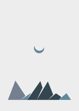 Geometrik Dağlar siluet manzara resmi