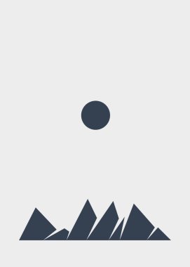 Geometrik Dağlar siluet manzara resmi