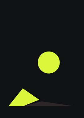 Geometrik Dağlar siluet manzara resmi