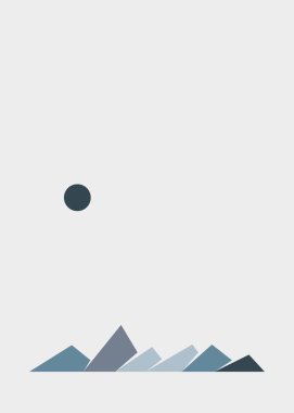 Geometrik Dağlar siluet manzara resmi