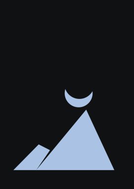 Geometric mountains silhouette, landscape art illustration 