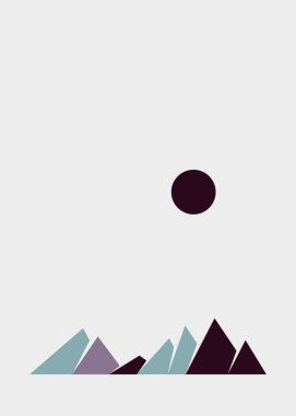 Geometrik Dağlar siluet manzara resmi