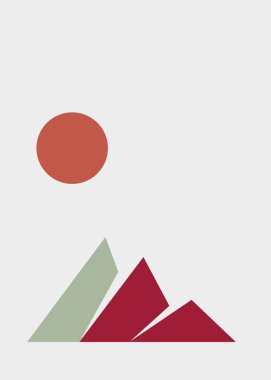 Geometric mountains silhouette, landscape art illustration 