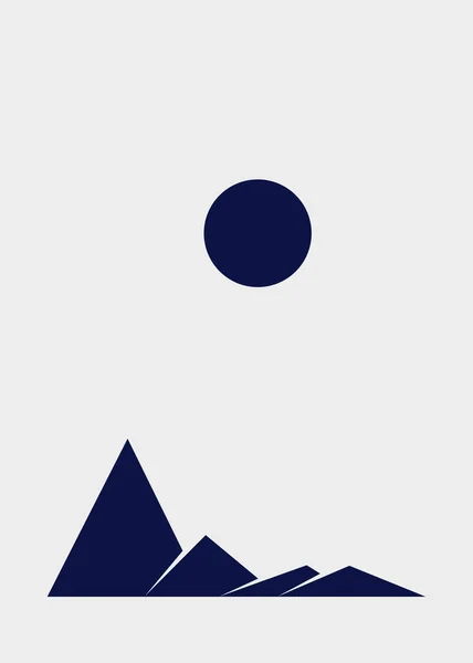 Geometric Mountain Silhouette Landscape Art Illustration — 스톡 벡터