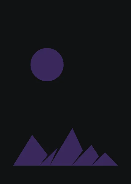 Geometric Mountains Silhouette Landscape Art Illustration — Stok Vektör