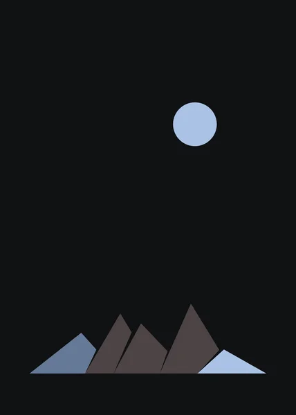 Silueta Montañas Geométricas Ilustración Arte Paisajístico — Vector de stock