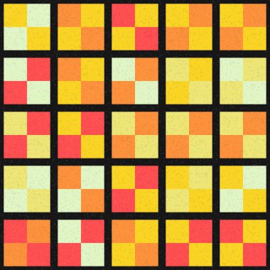 Soyut renk geometrik mozaik desen üretici hesaplama sanatı illüstrasyonu, fayans renk parçalarının taklit edilmesi