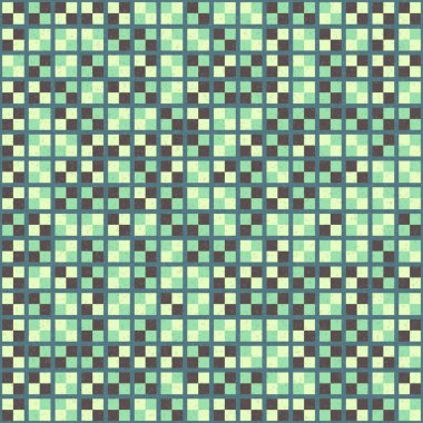 Soyut renk geometrik mozaik desen üretici hesaplama sanatı illüstrasyonu, fayans renk parçalarının taklit edilmesi